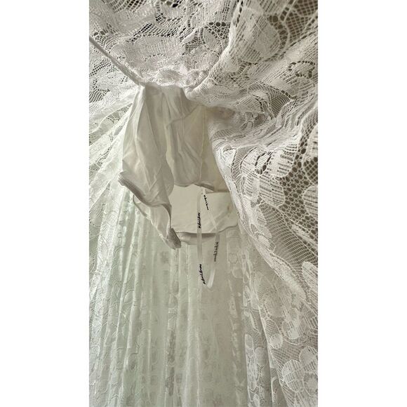 🆕 For Love & Lemons Lorena Maxi Dress White Lace sheer skirt. 1205. Xs - Picture 4 of 8